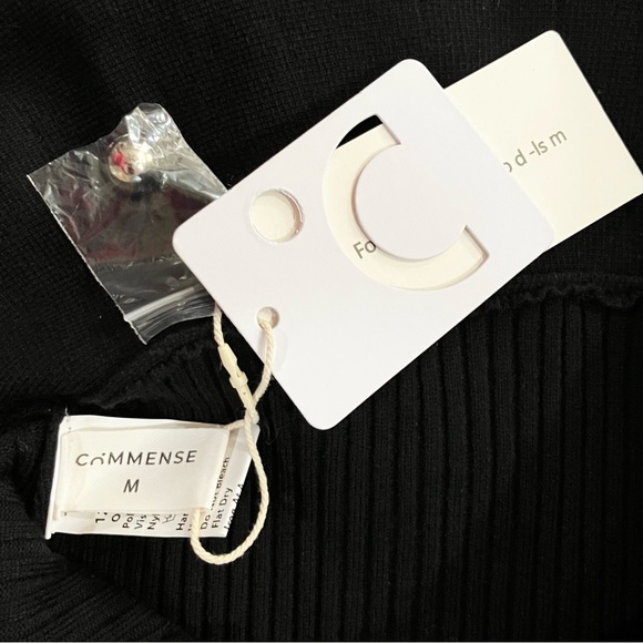 Commense V-neck Peplum Ruffle Long Sleeve Silver Button Cardigan Sweater Medium - Picture 6 of 9